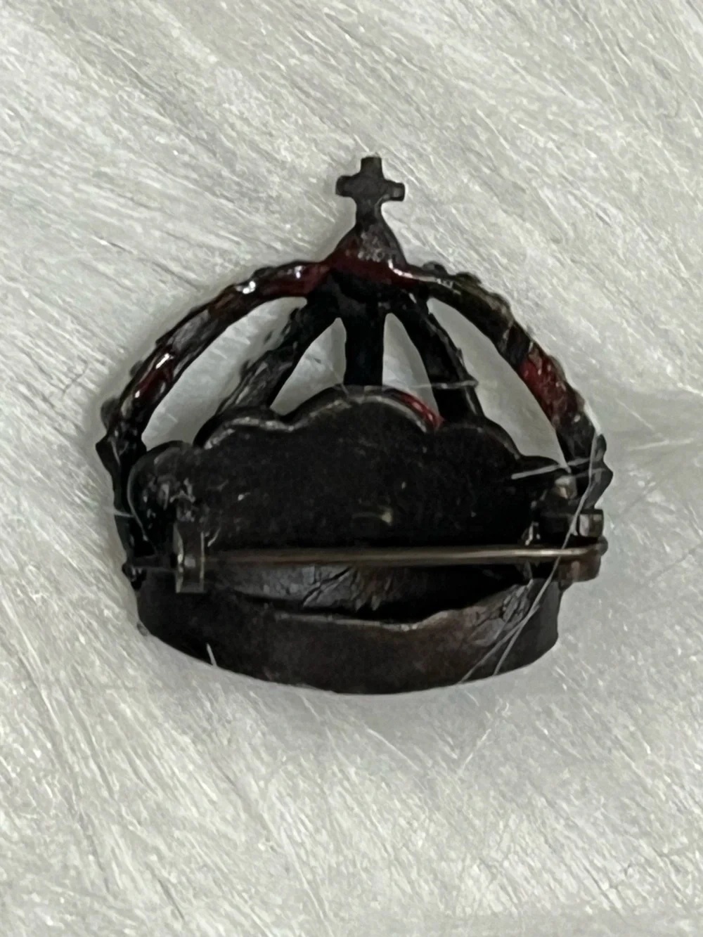 Enamel Crown Brooch